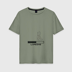 Женская футболка оверсайз Baby loading