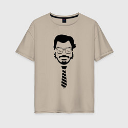 Футболка оверсайз женская Профессор - бумажный дом, цвет: миндальный