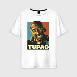 Футболка оверсайз женская Tupac - all eyez on me, цвет: белый