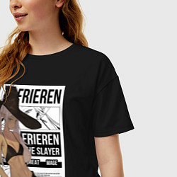 Футболка оверсайз женская Frieren She Slayer, цвет: черный — фото 2