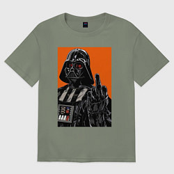 Женская футболка оверсайз Вейдер показывает средний палец