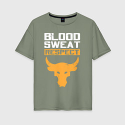 Женская футболка оверсайз Blood sweet respect logo