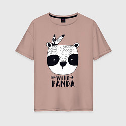 Женская футболка оверсайз Wild panda