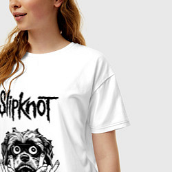 Футболка оверсайз женская Slipknot - rock dog, цвет: белый — фото 2