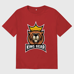 Женская футболка оверсайз Медведь король