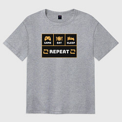 Женская футболка оверсайз Еда сон игра