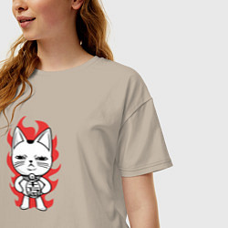 Футболка оверсайз женская Турбо бабка, цвет: миндальный — фото 2