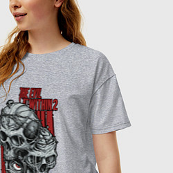 Футболка оверсайз женская The evil within 2 skulls, цвет: меланж — фото 2