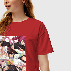 Футболка оверсайз женская Дандадан: Момо Аясэ, цвет: красный — фото 2