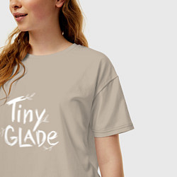 Футболка оверсайз женская Tiny glade logo, цвет: миндальный — фото 2