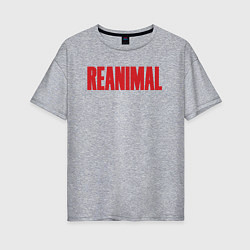 Женская футболка оверсайз Reanimal logo