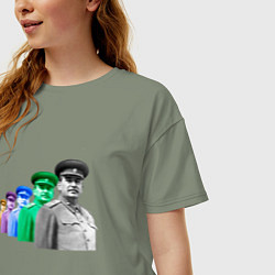 Футболка оверсайз женская Pop art товарищ Сталин, цвет: авокадо — фото 2