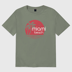 Женская футболка оверсайз Пляж Майами