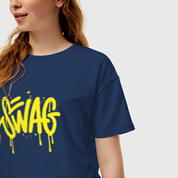 Футболка оверсайз женская Swag, цвет: тёмно-синий — фото 2