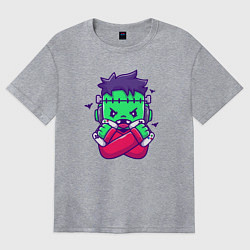 Женская футболка оверсайз Франкенштейн геймер