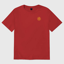 Футболка оверсайз женская Мы русские с нами Бог малый КЦК желтый, цвет: красный