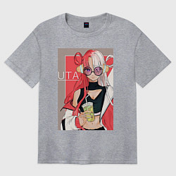 Футболка оверсайз женская Ван-Пис Ута, цвет: меланж