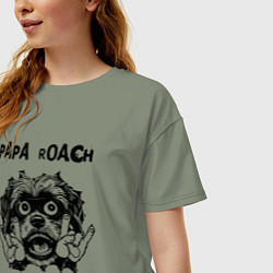 Футболка оверсайз женская Papa Roach - rock dog, цвет: авокадо — фото 2
