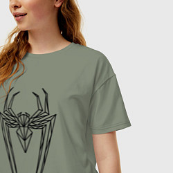 Футболка оверсайз женская Эмблема полигонами Человека-паука, цвет: авокадо — фото 2