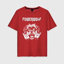 Женская футболка оверсайз Powerwolf rock dog