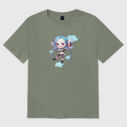 Футболка оверсайз женская Chibi Jinx, цвет: авокадо