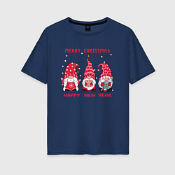 Женская футболка оверсайз Christmas Gnomes