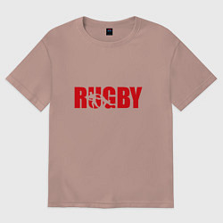 Женская футболка оверсайз Регби art