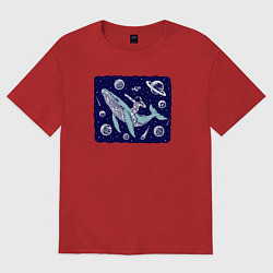 Женская футболка оверсайз Кит и космонавт