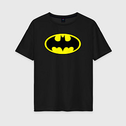 Футболка оверсайз женская Batman logo, цвет: черный