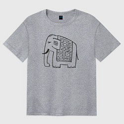 Женская футболка оверсайз Индийский слонёнок