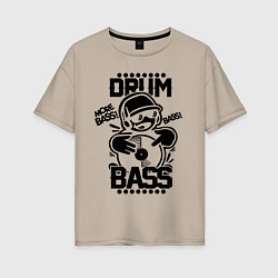 Женская футболка оверсайз Drum n Bass: More Bass