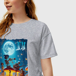 Футболка оверсайз женская Musical quartet Neon mushrooms, цвет: меланж — фото 2