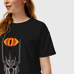 Футболка оверсайз женская Саурон и око Властелин колец, цвет: черный — фото 2
