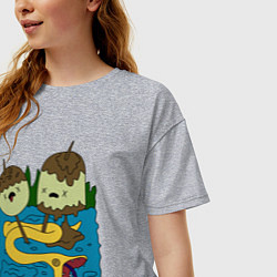 Футболка оверсайз женская Футболка Принцессы Жвачка, цвет: меланж — фото 2