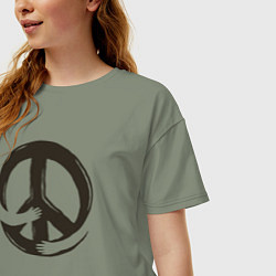 Футболка оверсайз женская Peace hugs, цвет: авокадо — фото 2