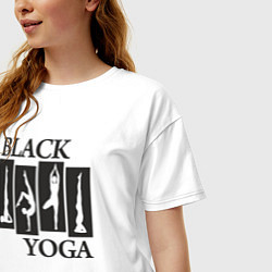 Футболка оверсайз женская Yoga black, цвет: белый — фото 2