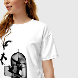 Футболка оверсайз женская На волю, цвет: белый — фото 2