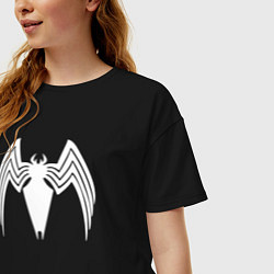 Футболка оверсайз женская Venom spider logo, цвет: черный — фото 2