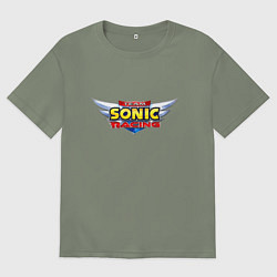 Женская футболка оверсайз Team Sonic racing - logo