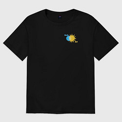 Женская футболка оверсайз Луна и солнце