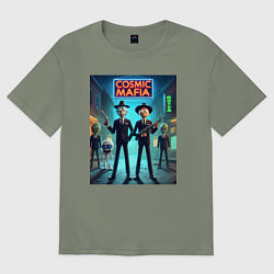 Футболка оверсайз женская Rick and Morty - cosmic mafia, цвет: авокадо