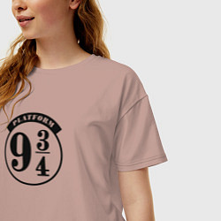Футболка оверсайз женская Гарри Поттер платформа, цвет: пыльно-розовый — фото 2