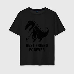 Женская футболка оверсайз Godzilla best friend