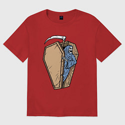 Женская футболка оверсайз Смерть и гроб