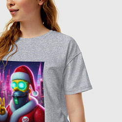 Футболка оверсайз женская Simpson new year - fantasy, цвет: меланж — фото 2