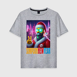 Женская футболка оверсайз Simpson new year - fantasy