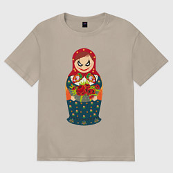 Женская футболка оверсайз Матрёшка джокера