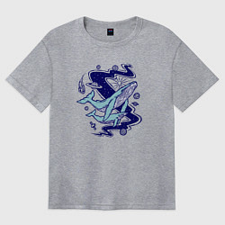 Женская футболка оверсайз Космические киты