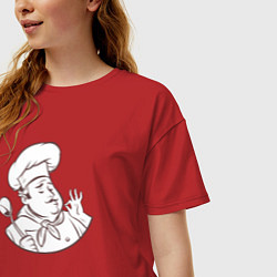 Футболка оверсайз женская Cool chef, цвет: красный — фото 2