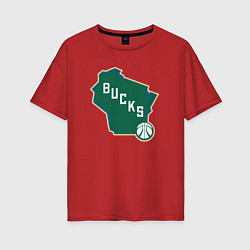 Женская футболка оверсайз Bucks team